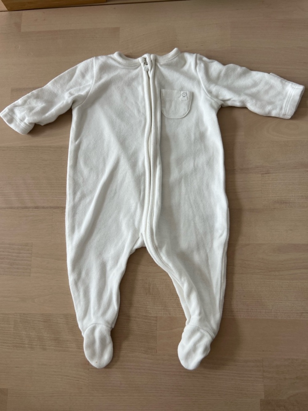 Mori Newborn Baby Onesie Organic Cotton Bamboo Zipper White